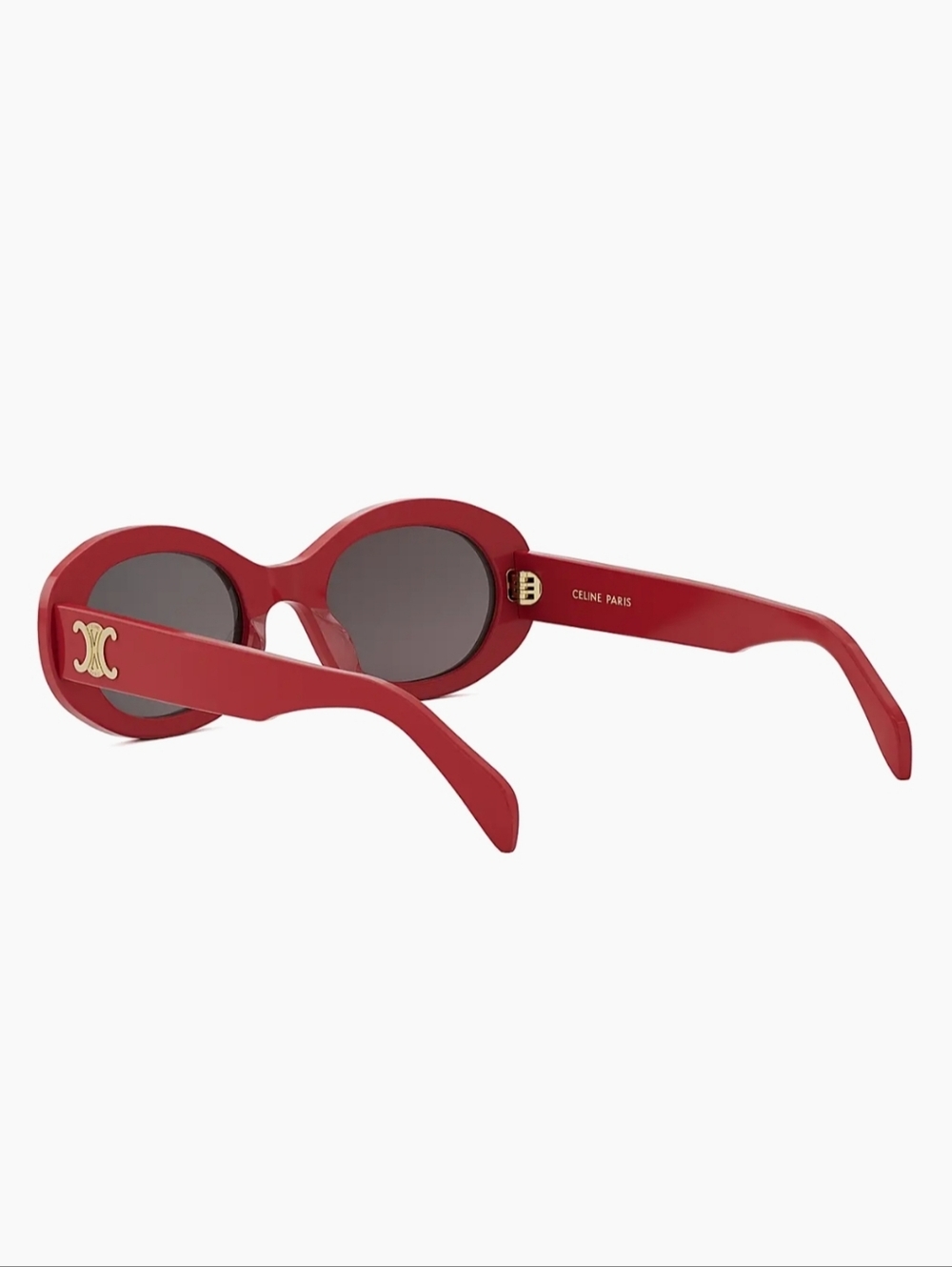 Celine Red Oval Sunglasses with Dark Lenses Shiney Red/Smoke - Picture 5 of 12